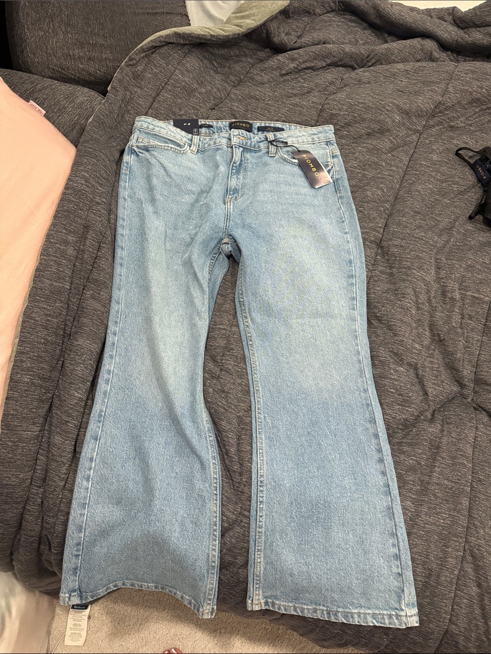 Piombo Light Wash Flare Jeans in Blue
